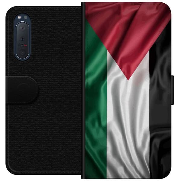Sony Xperia 5 II Plånboksfodral Palestinaflaggan – ikoniskt frihetsmotiv i rött, svart, vitt och grönt