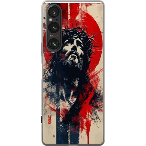 Sony Xperia 1 VI Läpinäkyvä kuori Jeesus ristillä - kristillinen aihe vahvalla symboliikalla uskosta ja toivosta