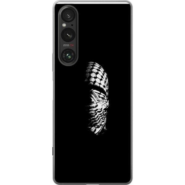 Sony Xperia 1 VI Gennemsigtig cover Keffiyeh-mønster - klassisk sort-hvid palæstinensisk tørklæde med kulturel betydning
