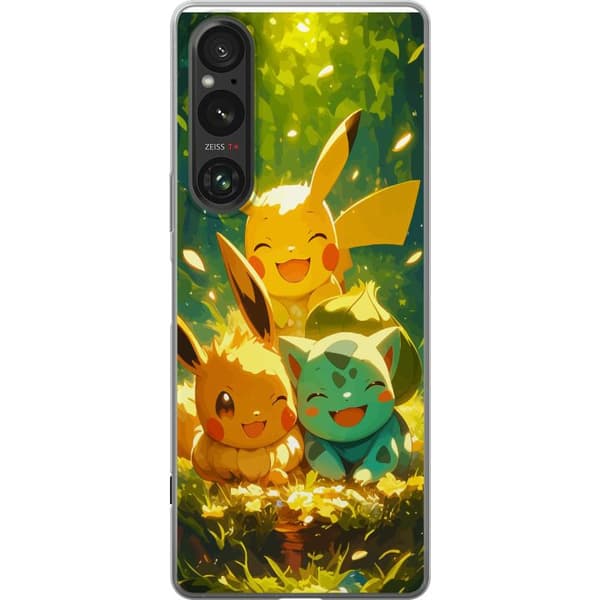 Sony Xperia 1 VI Gjennomsiktig deksel Pixelmonster spillstil - fargerik design for retro-elskende spillere