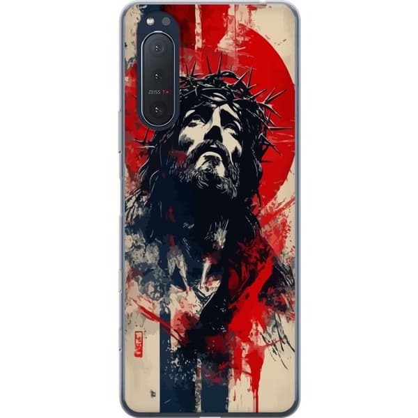 Sony Xperia 5 II Genomskinligt Skal Jesus med kors – kristet motiv med stark symbolik om tro och hopp