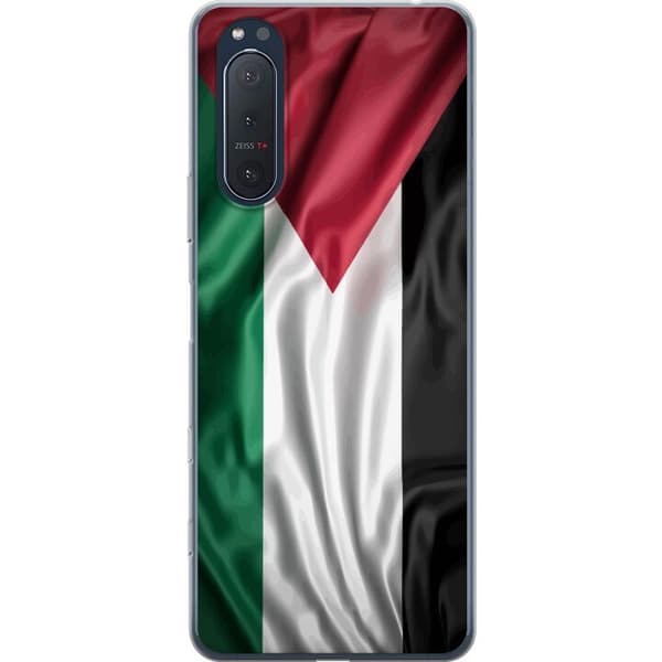 Sony Xperia 5 II Gennemsigtig cover Palestinaflaget – ikonisk frihedssymbol i rød, sort, hvid og grøn
