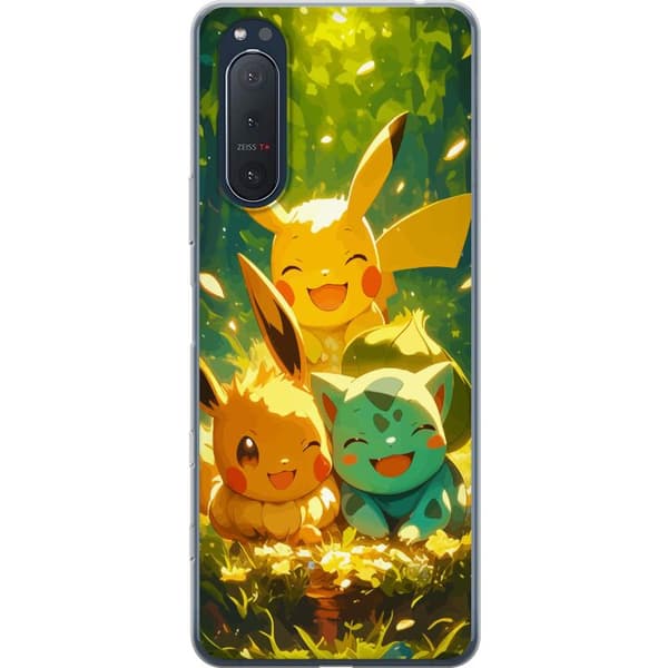 Sony Xperia 5 II Gennemsigtig cover Pixelmonster spillestil - farverig design til retro-elskende gamere