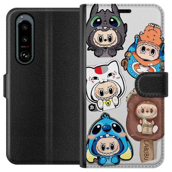 Sony Xperia 5 III Lompakkokotelo Labubu hahmokokoelma - Pop Mart Labubu The Monsters väriluulisessa muotoilussa