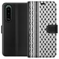 Miniatyrbillede 1 af 3: Sony Xperia 5 III Tegnebogsetui Palæstinensisk mønster - inspireret af traditionel stil keffiyeh-stof