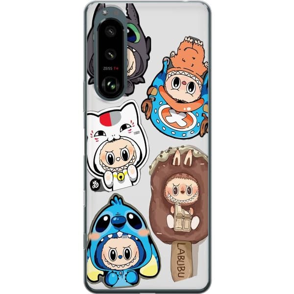 Sony Xperia 5 III Läpinäkyvä kuori Labubu hahmokokoelma - Pop Mart Labubu The Monsters väriluulisessa muotoilussa