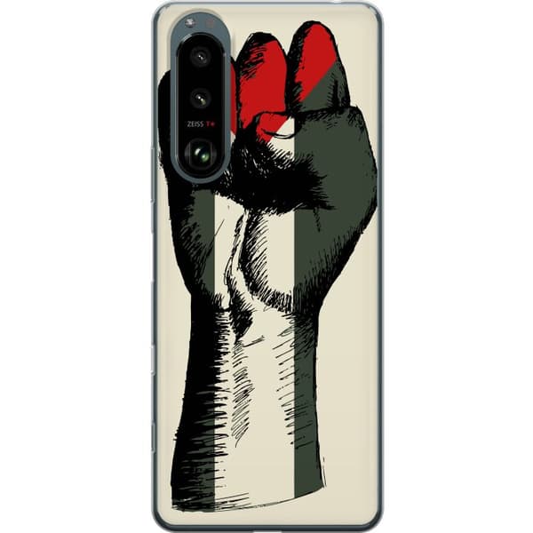 Sony Xperia 5 III Läpinäkyvä kuori Käsi sidottu Palestinan väreihin - voimakas symboli vapausliikkeelle
