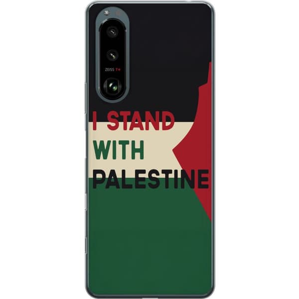 Sony Xperia 5 III Läpinäkyvä kuori Pysähdy Palestiinan puolesta - solidaarisuussuunnittelu vahvalla viestillä