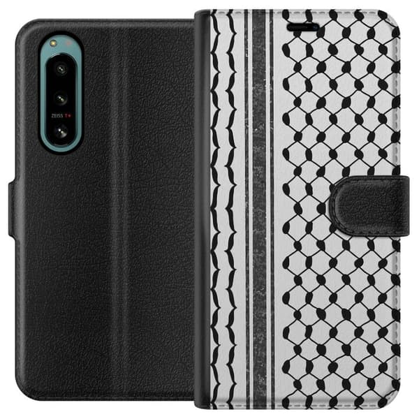 Sony Xperia 5 IV Tegnebogsetui Palæstinensisk mønster - inspireret af traditionel stil keffiyeh-stof