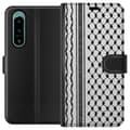 Miniatyrbillede 1 af 3: Sony Xperia 5 IV Tegnebogsetui Palæstinensisk mønster - inspireret af traditionel stil keffiyeh-stof