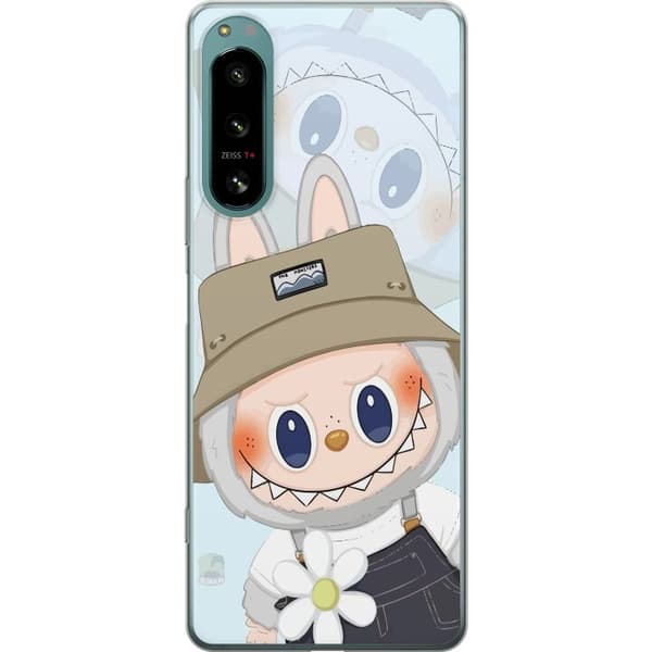 Sony Xperia 5 IV Gjennomsiktig deksel Labubu med hatt - Pop Mart-figur Mr. Butcher i retrostil med karakter