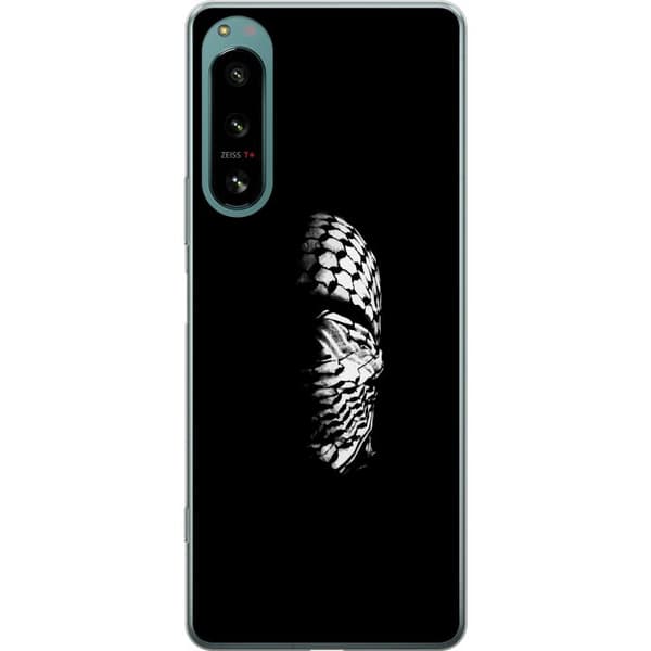 Sony Xperia 5 IV Gennemsigtig cover Keffiyeh-mønster - klassisk sort-hvid palæstinensisk tørklæde med kulturel betydning