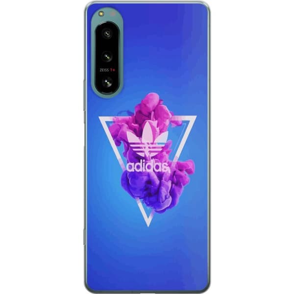 Sony Xperia 5 IV Gjennomsiktig deksel Adidas-inspirert blått design - sporty motiv med retro vibe i blåtoner