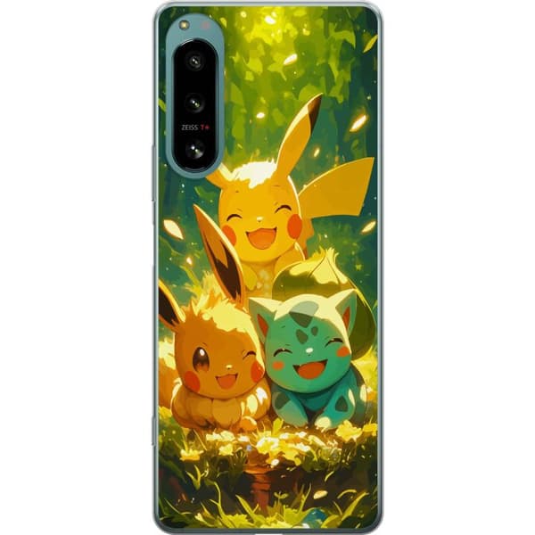 Sony Xperia 5 IV Gennemsigtig cover Pixelmonster spillestil - farverig design til retro-elskende gamere