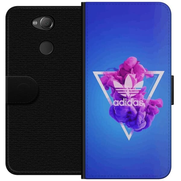 Sony Xperia XA2 Tegnebogsetui Adidas-inspireret blåt design - sporty motiv med retrovibe i blå toner