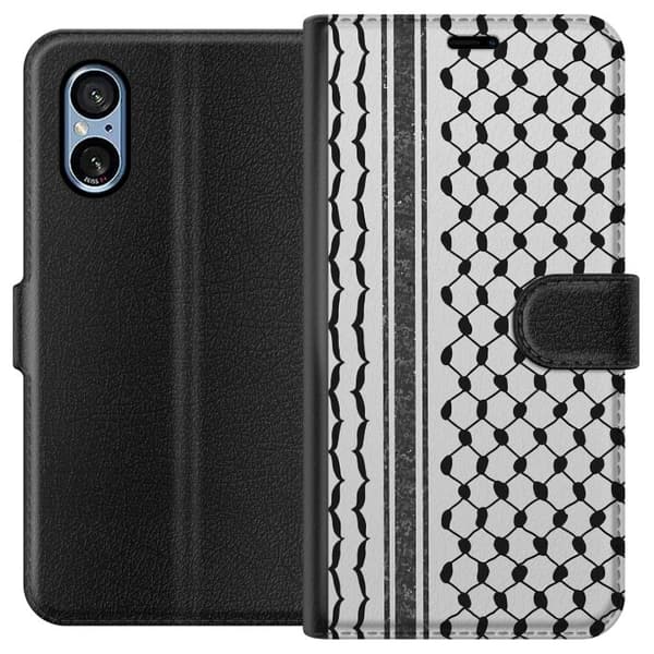 Sony Xperia 5 V Lommeboketui Palestinsk mønster - inspirert av tradisjonell stil keffiyeh-stoff