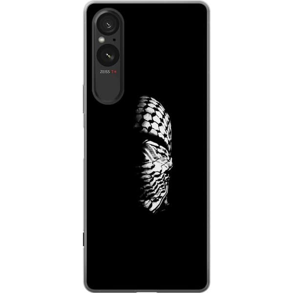 Sony Xperia 5 V Genomskinligt Skal Keffiyeh-mönster – klassisk svartvit palestinasjal med kulturell tyngd
