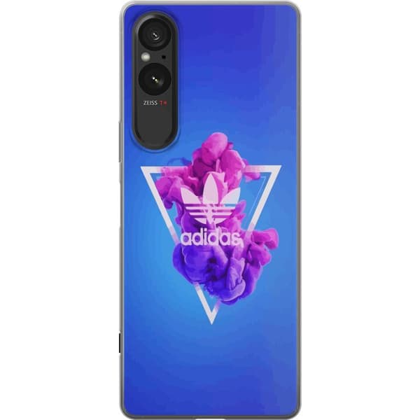 Sony Xperia 5 V Gjennomsiktig deksel Adidas-inspirert blått design - sporty motiv med retro vibe i blåtoner