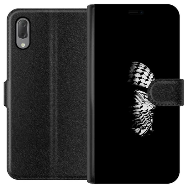 Sony Xperia L3 Lommeboketui Keffiyeh-mønster - klassisk svart-hvit palestinsk sjal med kulturell betydning