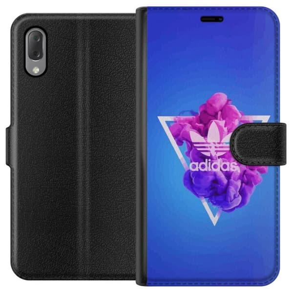 Sony Xperia L3 Tegnebogsetui Adidas-inspireret blåt design - sporty motiv med retrovibe i blå toner
