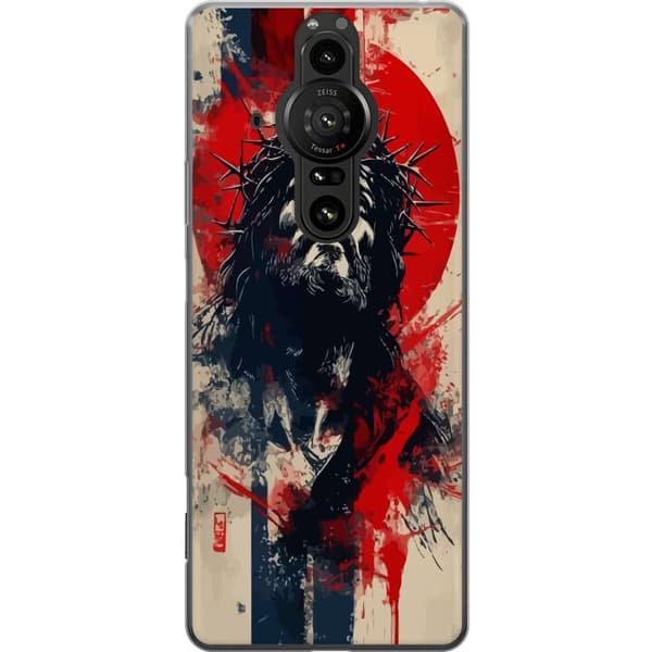 Sony Xperia Pro-I Gennemsigtig cover Jesus med kors - kristent motiv med stærk symbolik om tro og håb