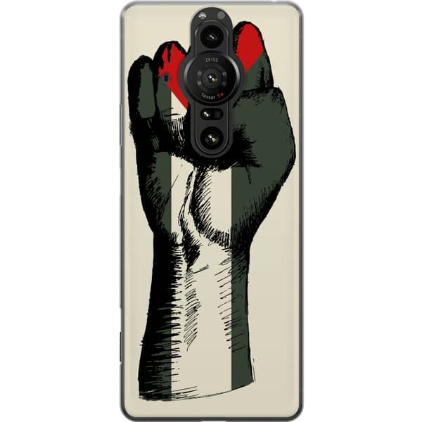 Sony Xperia Pro-I Gjennomsiktig deksel Hand knyttet i Palestinas farger - kraftig symbol for frihetsbevegelsen