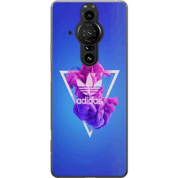 Sony Xperia Pro-I Läpinäkyvä kuori Adidas-inspiroitunut sininen muotoilu - urheilullinen motiivi retro-vibeillä sinisissä sävyissä