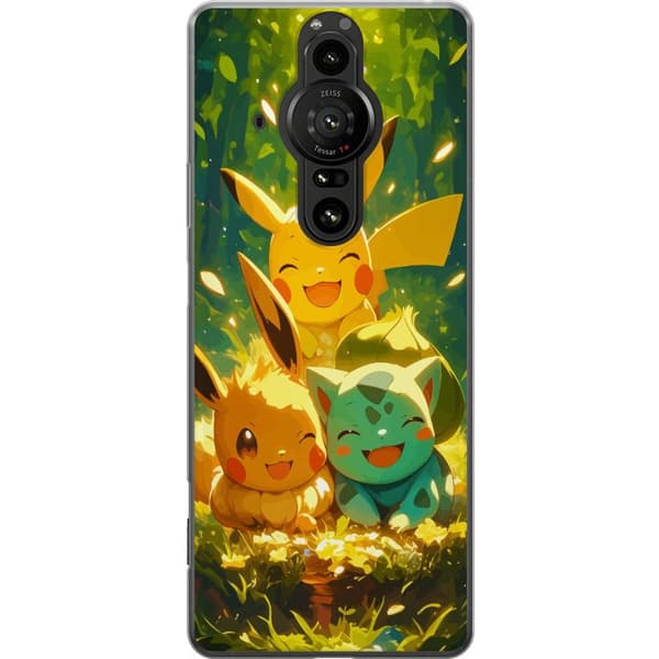 Sony Xperia Pro-I Gennemsigtig cover Pixelmonster spillestil - farverig design til retro-elskende gamere