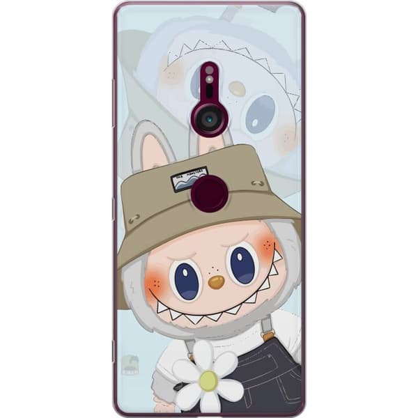 Sony Xperia XZ3 Genomskinligt Skal Labubu med hatt – Pop Mart-figur Mr. Butcher i retro stil med karaktär
