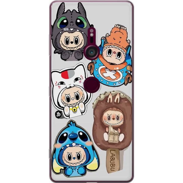 Sony Xperia XZ3 Gennemsigtig cover Labubu figur samling - Pop Mart Labubu The Monsters i farverigt design