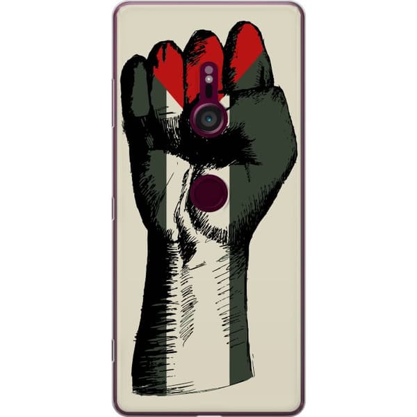 Sony Xperia XZ3 Gennemsigtig cover Hånd bundet i Palæstinas farver - kraftfuldt symbol for frihedsbevægelsen