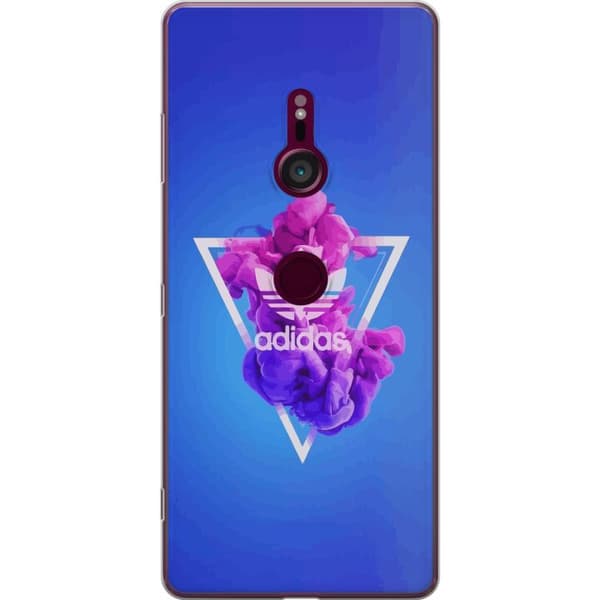 Sony Xperia XZ3 Gennemsigtig cover Adidas-inspireret blåt design - sporty motiv med retrovibe i blå toner