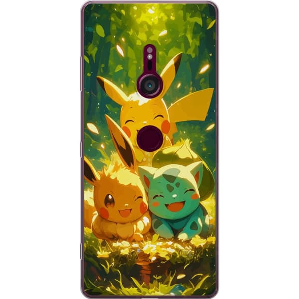 Sony Xperia XZ3 Gennemsigtig cover Pixelmonster spillestil - farverig design til retro-elskende gamere