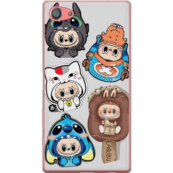 Sony Xperia Z5 Compact Gjennomsiktig deksel Labubu figure samling - Pop Mart Labubu The Monsters i fargerik design