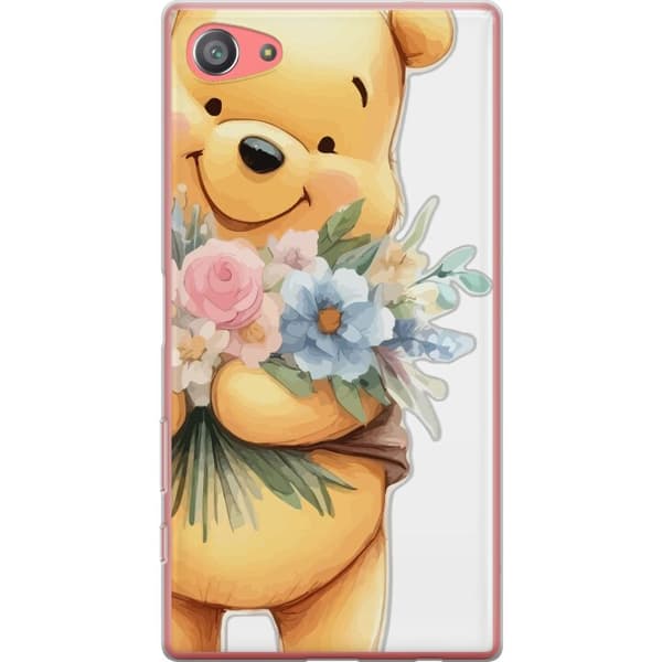 Sony Xperia Z5 Compact Gjennomsiktig deksel Nalle Puh med blomster - klassisk barnefavoritt i en blomstrende vår miljø