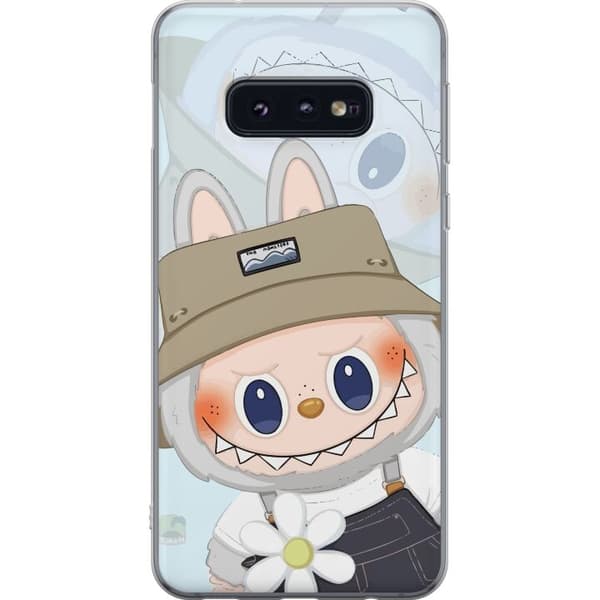 Samsung Galaxy S10e Gennemsigtig cover Labubu med hat - Pop Mart figur Mr. Butcher i retro-stil med karakter