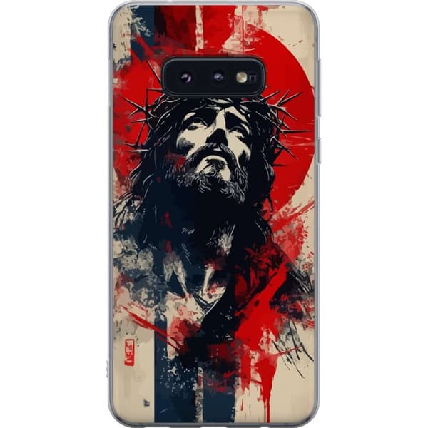 Samsung Galaxy S10e Läpinäkyvä kuori Jeesus ristillä - kristillinen aihe vahvalla symboliikalla uskosta ja toivosta
