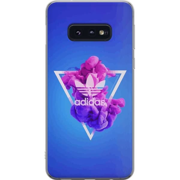 Samsung Galaxy S10e Läpinäkyvä kuori Adidas-inspiroitunut sininen muotoilu - urheilullinen motiivi retro-vibeillä sinisissä sävyissä