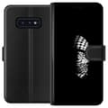 Pikkukuva 1 / 3: Samsung Galaxy S10e Lompakkokotelo Keffiyeh-kuviointi - klassinen palestiinalainen mustavalkoinen shaali, jolla on kulttuurinen merkitys