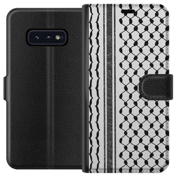 Samsung Galaxy S10e Lompakkokotelo Palestiinalainen kuvio - perinteiseen tyyliin inspiroima keffiyeh-kangas