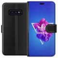 Miniatyrbillede 1 af 3: Samsung Galaxy S10e Tegnebogsetui Adidas-inspireret blåt design - sporty motiv med retrovibe i blå toner