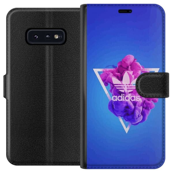 Samsung Galaxy S10e Tegnebogsetui Adidas-inspireret blåt design - sporty motiv med retrovibe i blå toner