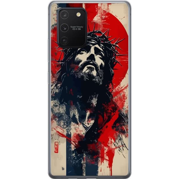 Samsung Galaxy S10 Lite Gjennomsiktig deksel Jesus med kors - kristent motiv med sterk symbolikk om tro og håp