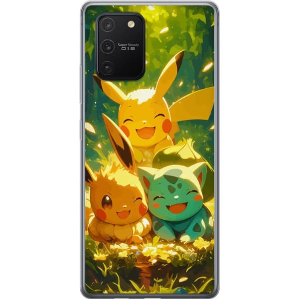 Samsung Galaxy S10 Lite Gennemsigtig cover Pixelmonster spillestil - farverig design til retro-elskende gamere