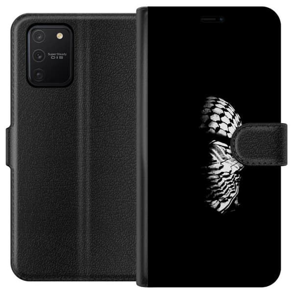 Samsung Galaxy S10 Lite Tegnebogsetui Keffiyeh-mønster - klassisk sort-hvid palæstinensisk tørklæde med kulturel betydning
