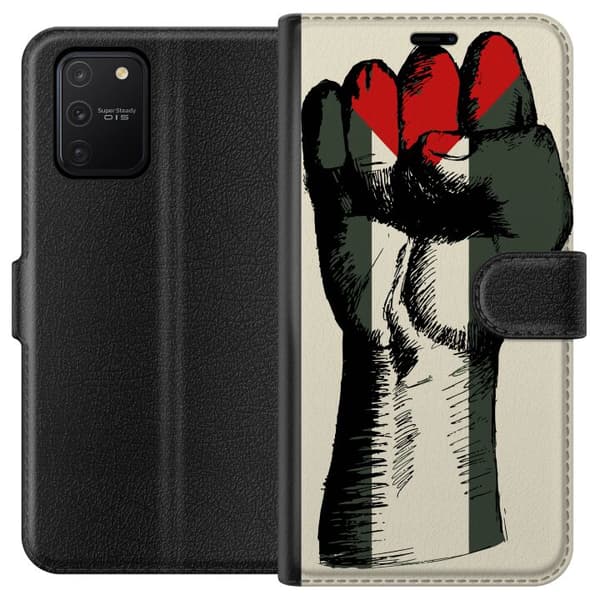Samsung Galaxy S10 Lite Tegnebogsetui Hånd bundet i Palæstinas farver - kraftfuldt symbol for frihedsbevægelsen