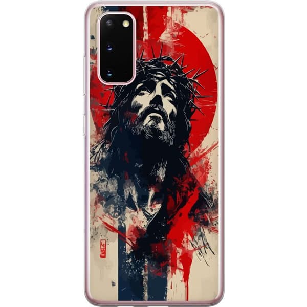 Samsung Galaxy S20 Gjennomsiktig deksel Jesus med kors - kristent motiv med sterk symbolikk om tro og håp