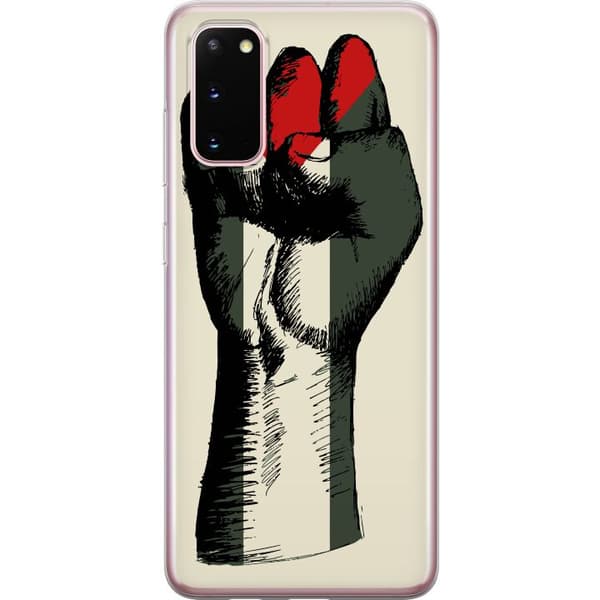 Samsung Galaxy S20 Gjennomsiktig deksel Hand knyttet i Palestinas farger - kraftig symbol for frihetsbevegelsen