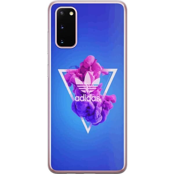 Samsung Galaxy S20 Gennemsigtig cover Adidas-inspireret blåt design - sporty motiv med retrovibe i blå toner