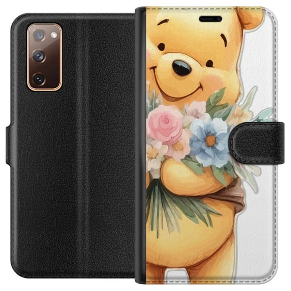 Samsung Galaxy S20 FE Lommeboketui Nalle Puh med blomster - klassisk barnefavoritt i en blomstrende vår miljø
